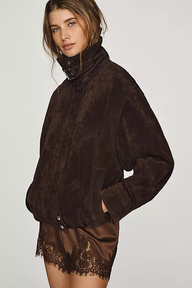 Suede Funnel-Neck Jacket | Anthropologie (US)
