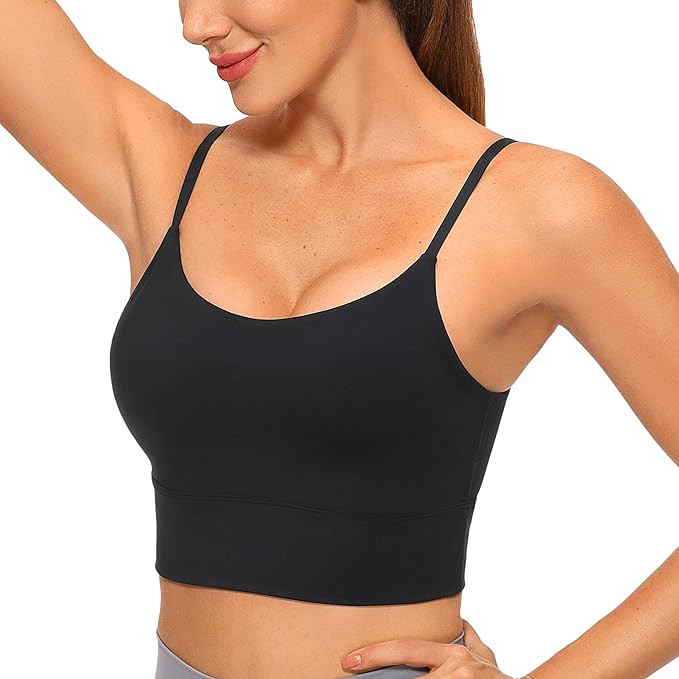 CRZ YOGA Women's V Back Longline Sports Bra with Adjustable Straps Wireless Workout Padded Yoga B... | Amazon (US)