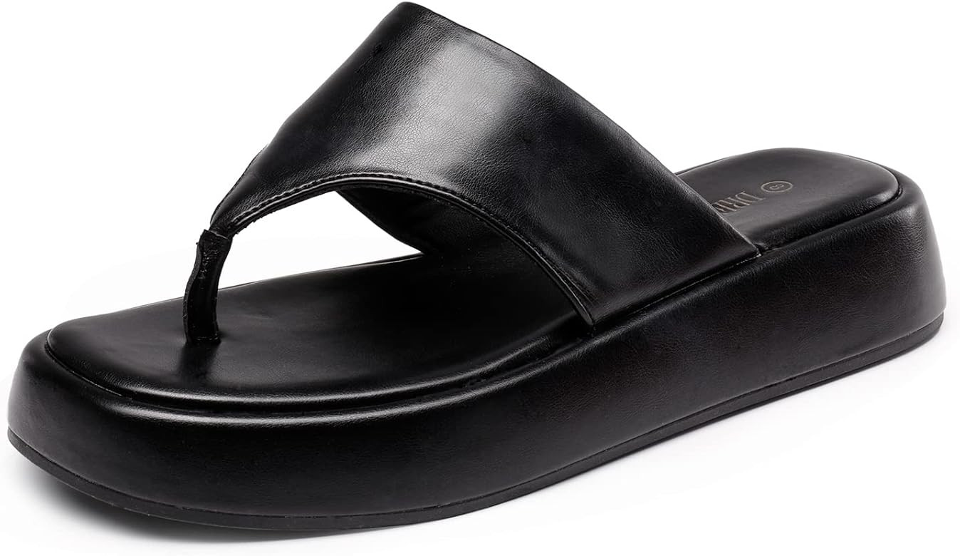 DREAM PAIRS Women Slip on Wedges Sandals Comfort Cute Walking Platform Open Toe Soft Flatform | Amazon (US)