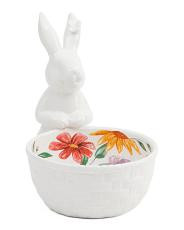 Bunny Bowl With Floral Details | TJ Maxx