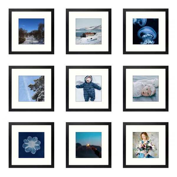 Gallery Wall frame set 12x12 for 8x8 picture frames (Set of 9) | Wayfair North America