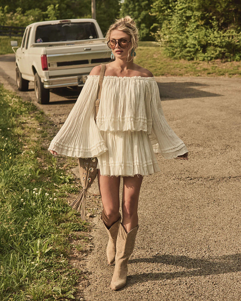 Summer Rodeo Pleated Cotton Mini Skirt | VICI