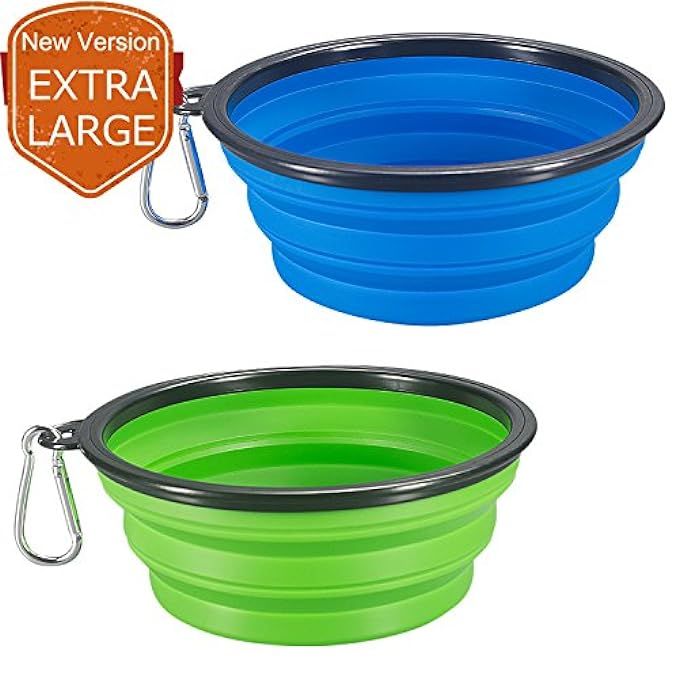 COMSUN 2-Pack Extra Large Size Collapsible Dog Bowl, Food Grade Silicone BPA Free, Foldable Expandab | Amazon (US)