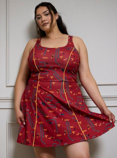 Disney Pixar Cars Lightning McQueen Icons Allover Print Plus Size Active Dress - BoxLunch Exclusi... | BoxLunch