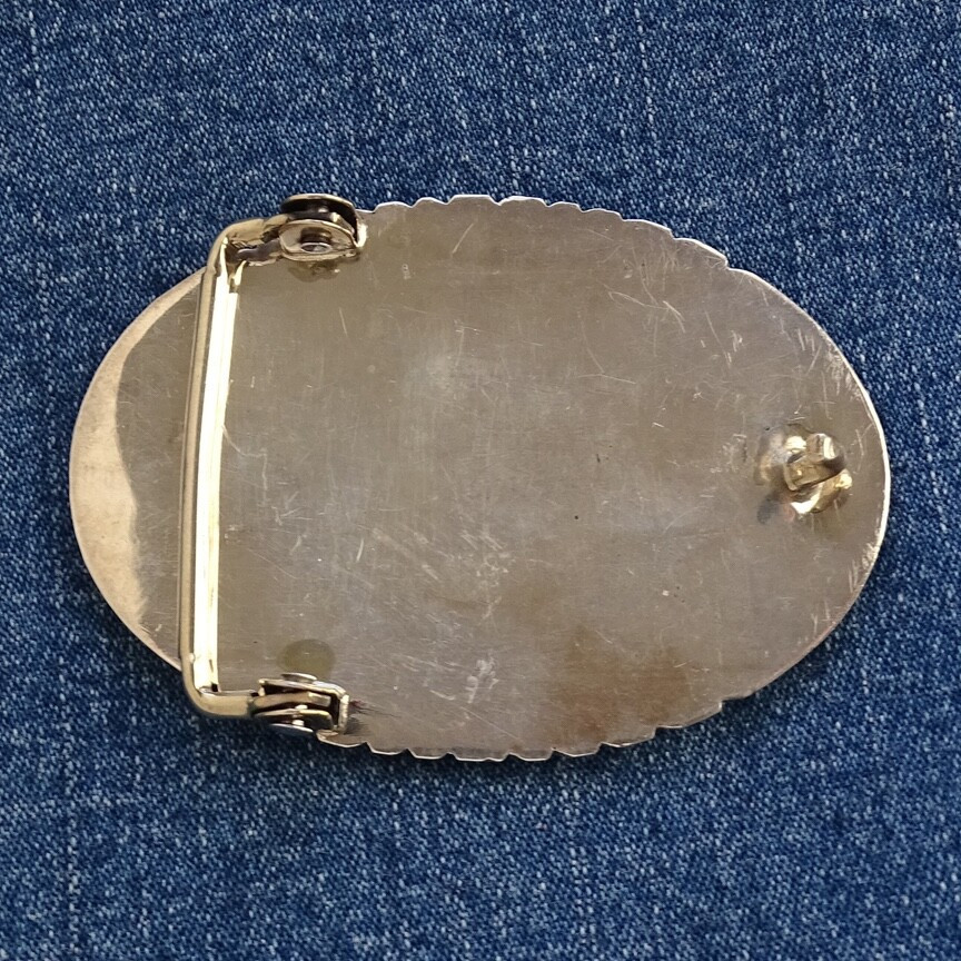 Vintage Native American Navajo Sterling Belt Buckle Spiny Oyster Heart Turquoise | eBay US