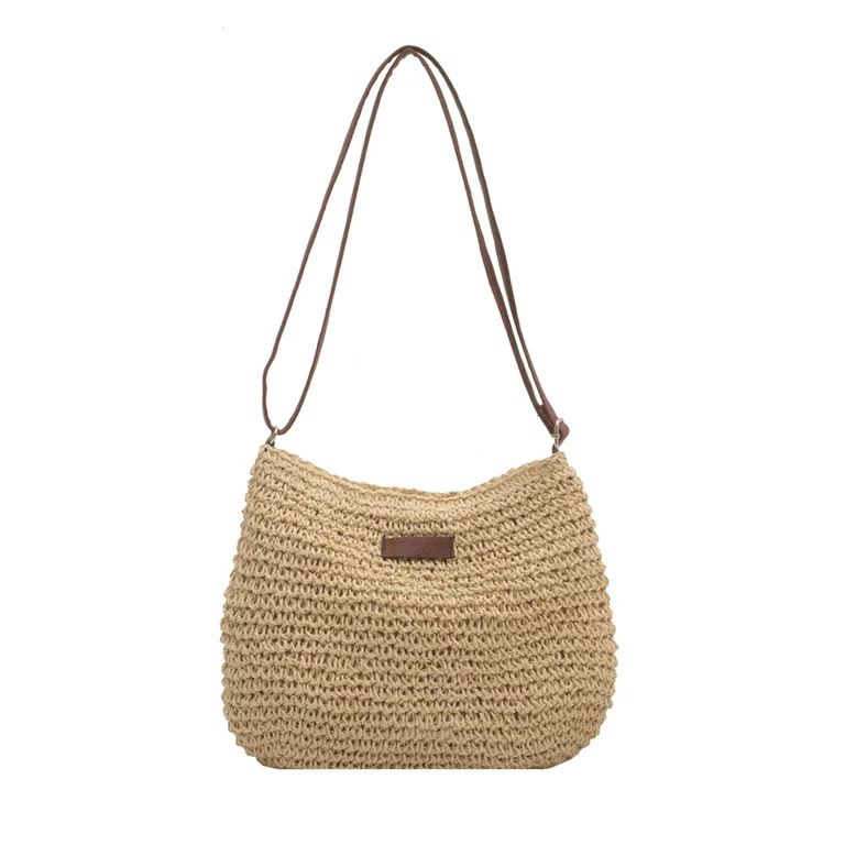 Summer Straw Crossbody Bag Women Beach Woven Shoulder Handbag Purse (Beige) | Walmart (US)