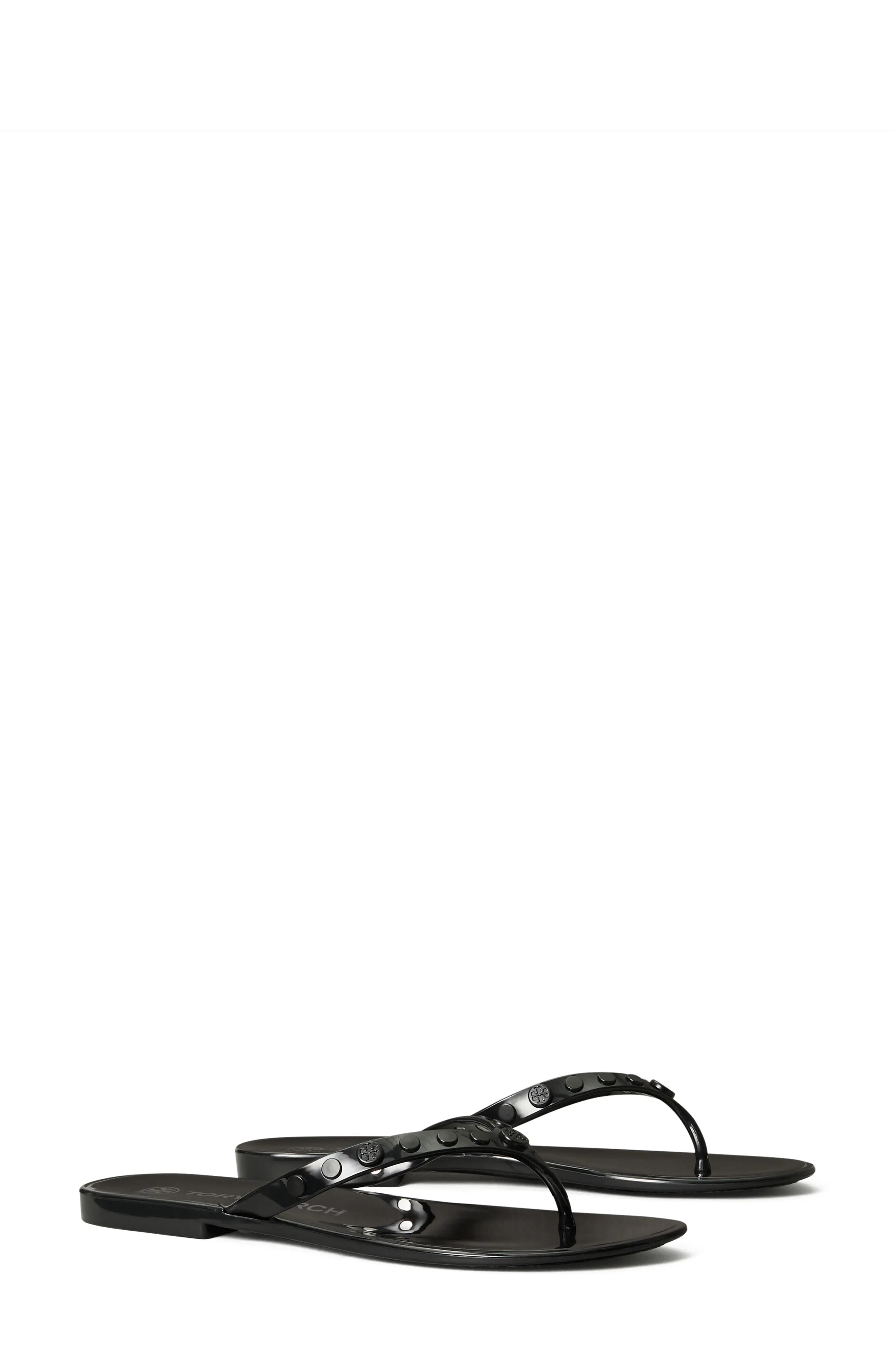 Tory Burch Studded Jelly Flip Flop in Perfect Black at Nordstrom, Size 9 | Nordstrom