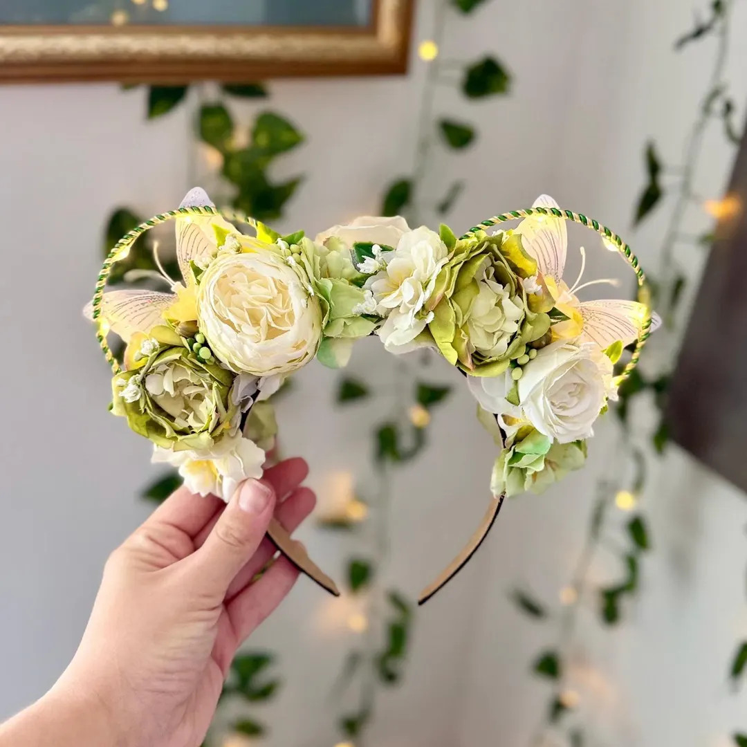 Tinkerbell Disney Ears / Floral Mickey Ears / Flower Minnie Ears / Peter Pan Ears - Etsy | Etsy (US)