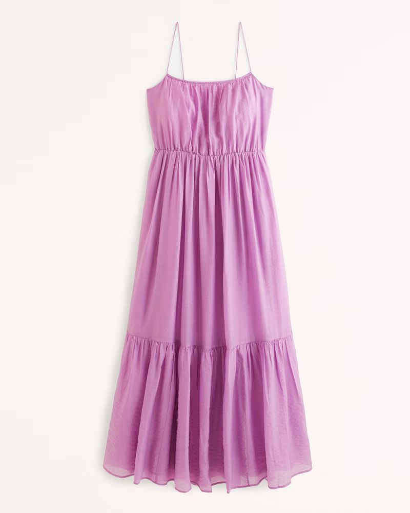 Women's Low Back Tiered Maxi Dress | Women's Dresses & Jumpsuits | Abercrombie.com | Abercrombie & Fitch (US)