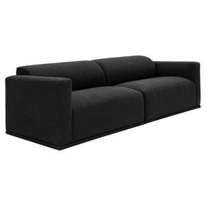 Moe's Home Collection Malou Contemporary Wood and Fabric Sofa - Anthracite Black | Cymax