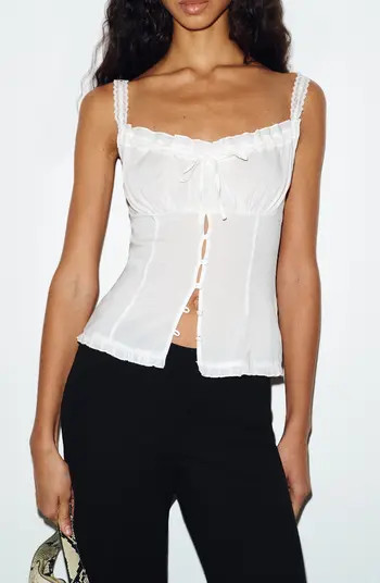 Reformation Eveline Split Front Organic Cotton Blend Camisole | Nordstrom | Nordstrom