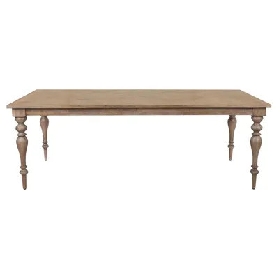 Sutton Updated Traditional Brown Acacia Wood Rectangular Dining Table - 87 | Kathy Kuo Home