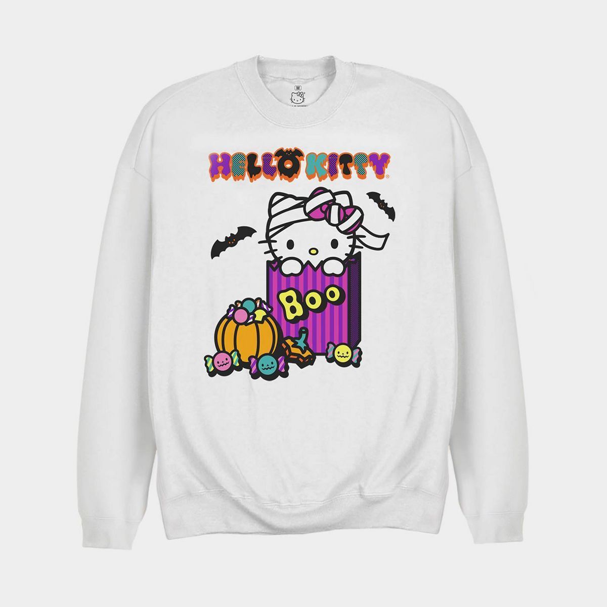 Men's Hello Kitty Graphic Pullover Sweatshirt - White | Target