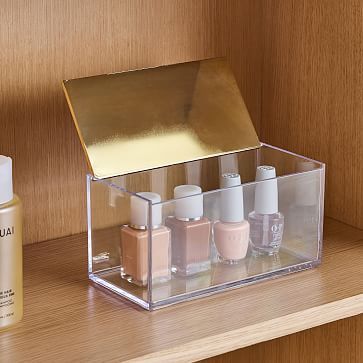 MDesign Clear Plated Stacking Boxes | West Elm (US)