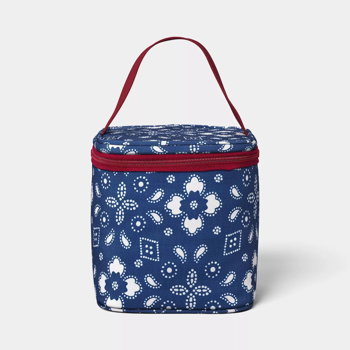 4 Cans/3.1qt Soft Sided Personal Cooler Blue Bandana Print - Sun Squad™ | Target