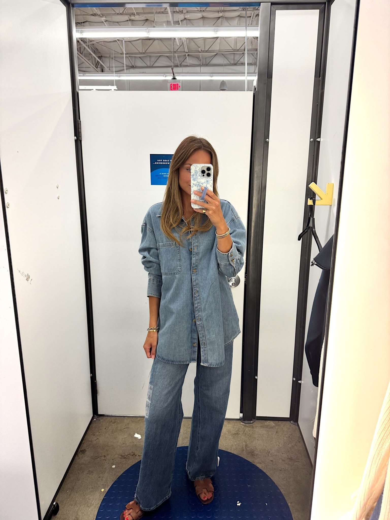 Xs denim top, runs oversized! Loved it with leggings too!! Will be perfect for the fall. Nice heavy weight.

#LTKSaleAlert
