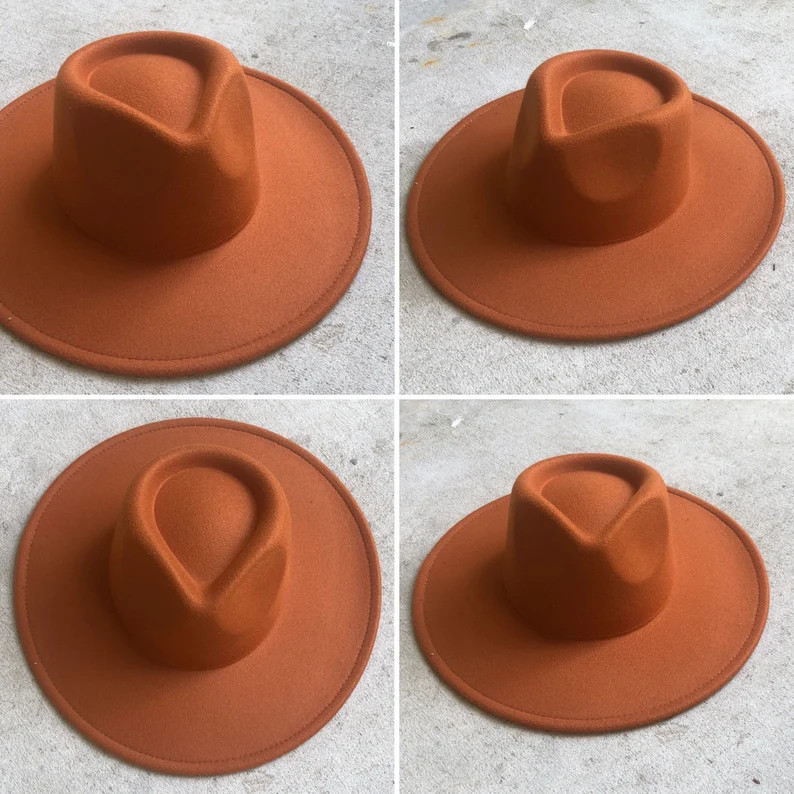 Fedora hat, wide brim hat, vegan felt rancher hat, flat brim hat, stiff brim, fedora for men, fed... | Etsy (US)