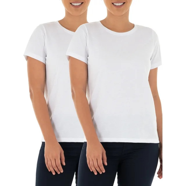 Time and Tru Women's Short Sleeve Crewneck Tee, 2-Pack | Walmart (US)
