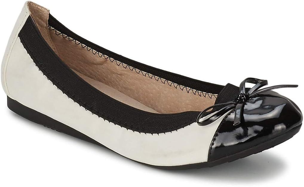 moony mood Elala Ballerinas Damen Weiss/Schwarz Ballerinas Shoes | Amazon (DE)