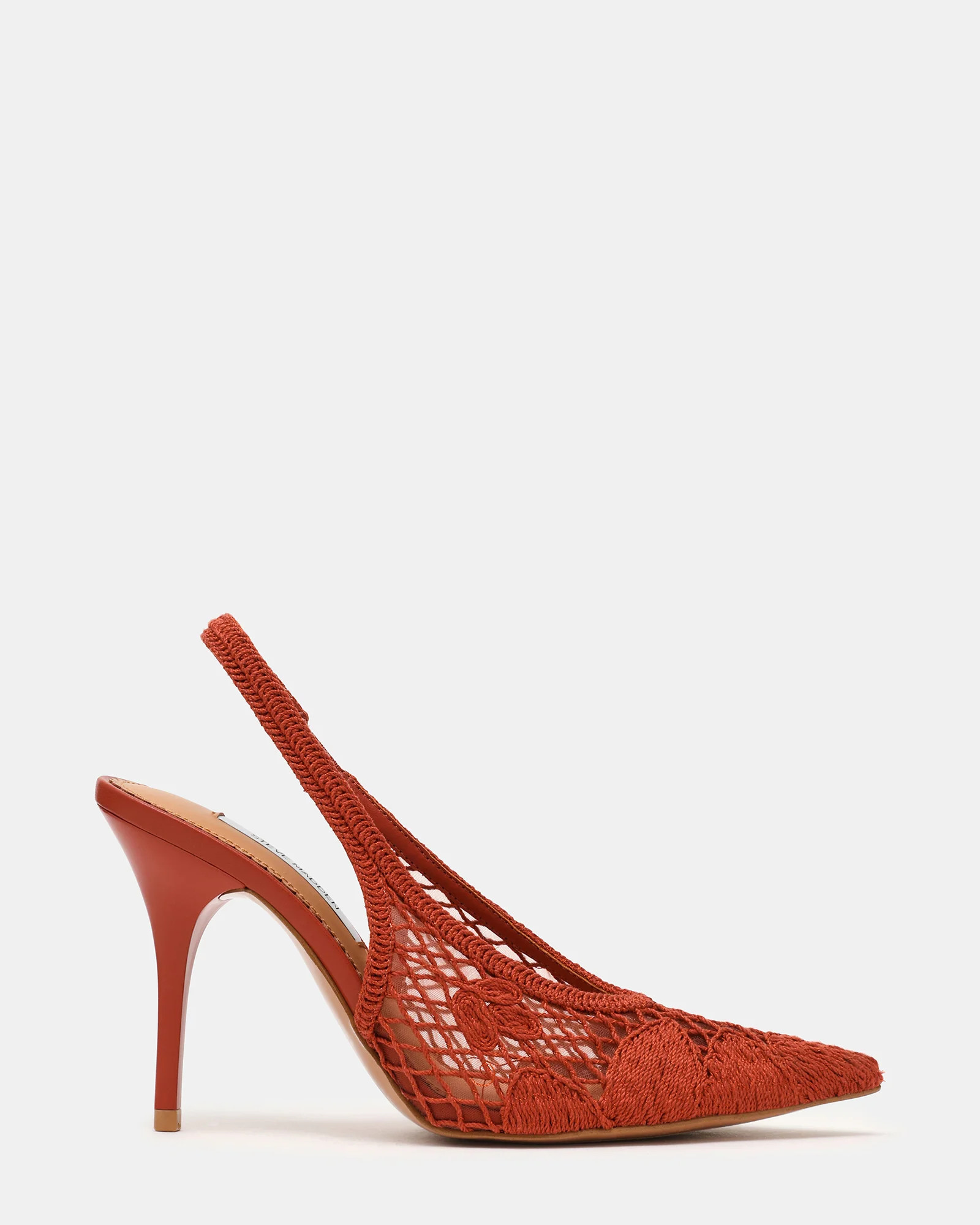 ANDROMEDA Crochet Terracotta Slingback Pointed-Toe Stiletto Pump Women's Heel | Steve Madden (US)