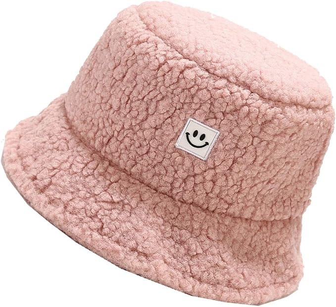 MaxNova Women Fuzzy Sherpa Teddy Style Vintage Faux Fur Wool Bucket Hat | Amazon (US)