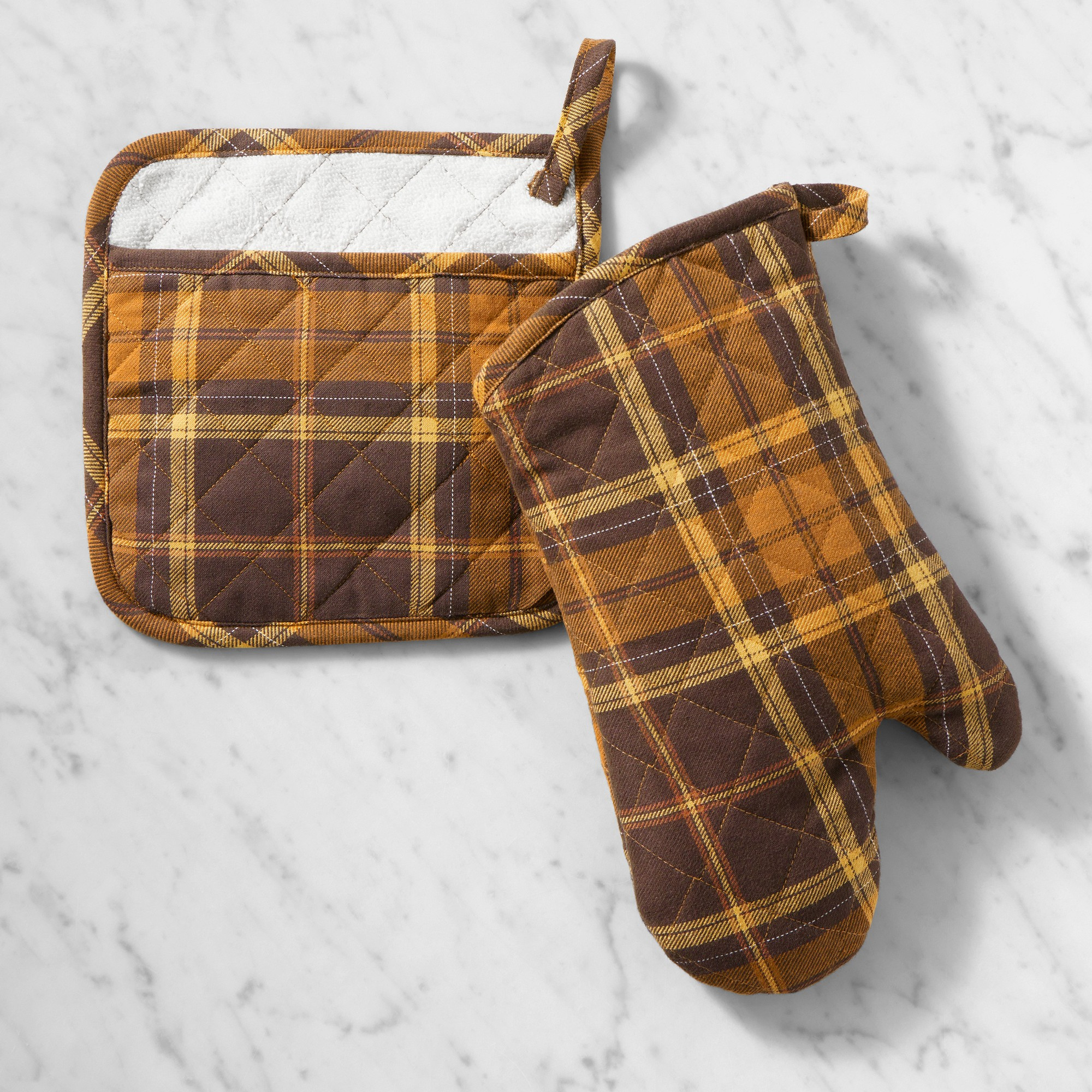 Autumn Plaid Oven Mitt & Potholder Set | Williams-Sonoma