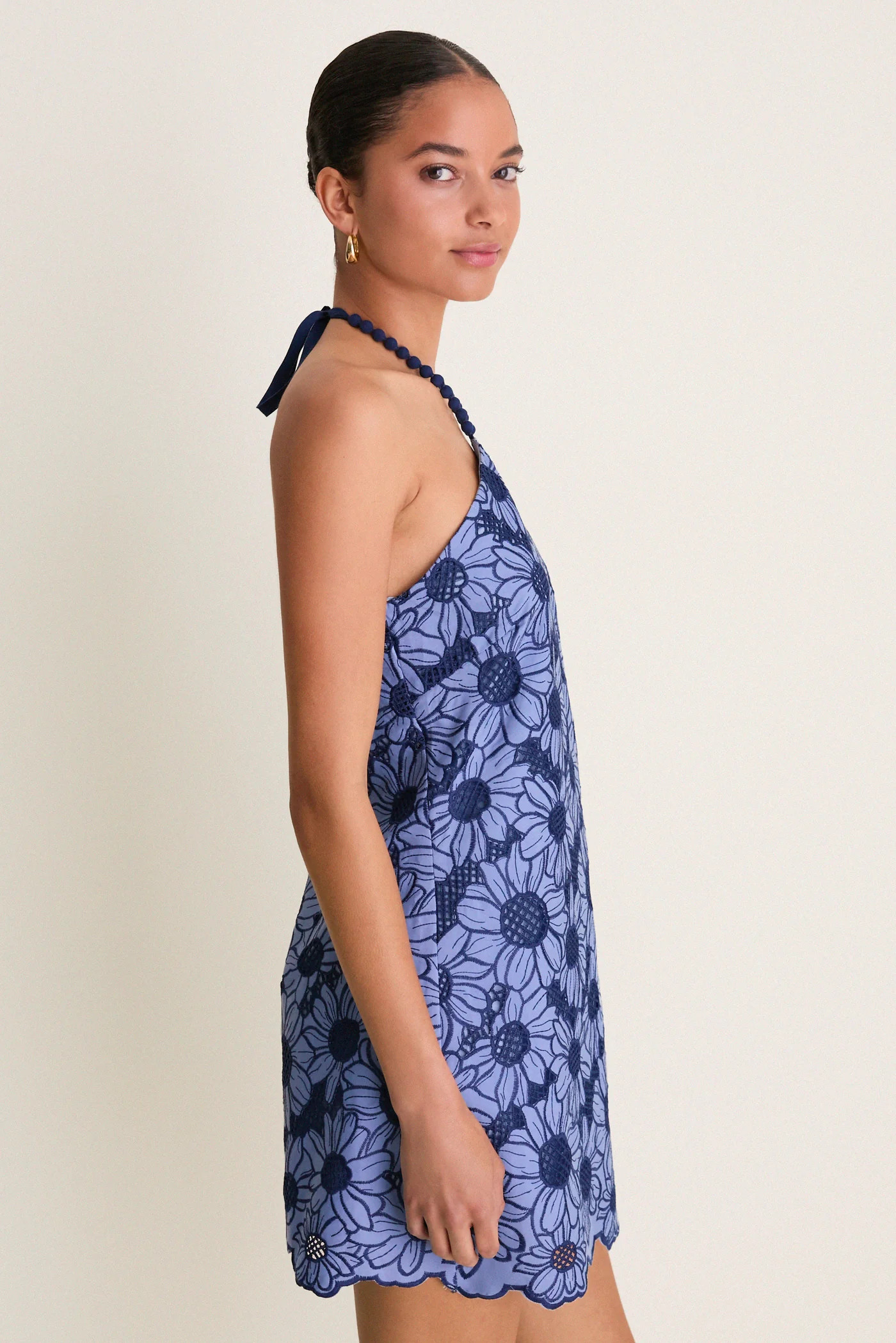 Navy & Slate Sunflower Eyelet Helen Mini Dress | Tuckernuck (US)