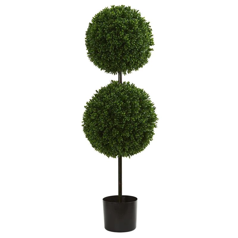 3.5’ Boxwood Double Ball Artificial Topiary Tree UV Resistant (Indoor/Outdoor) | Nearly Natural