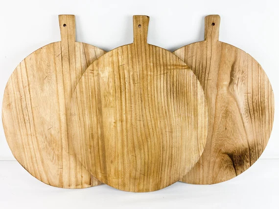 Large Round Wooden Bread Board Cheese Board Cutting | Etsy | Etsy (US)