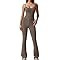 QINSEN Flare Jumpsuits for Women Spaghetti Straps Scoop Neck Bodycon Full Length Casual Unitard P... | Amazon (US)