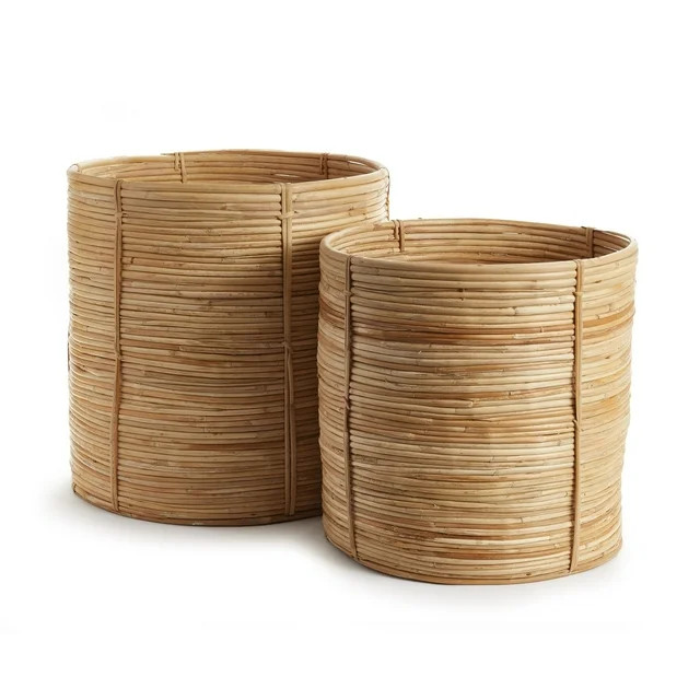 Cane Rattan Round Tree Baskets, Set Of 2 | Walmart (US)