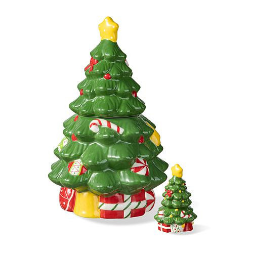Glitzhome 3-piece Dolomite Christmas Tree Cookie Jar Set | HSN