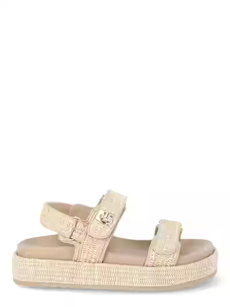 Madden NYC Women’s Raffia Flatform Sandals with Adjustable Straps | Walmart (US)