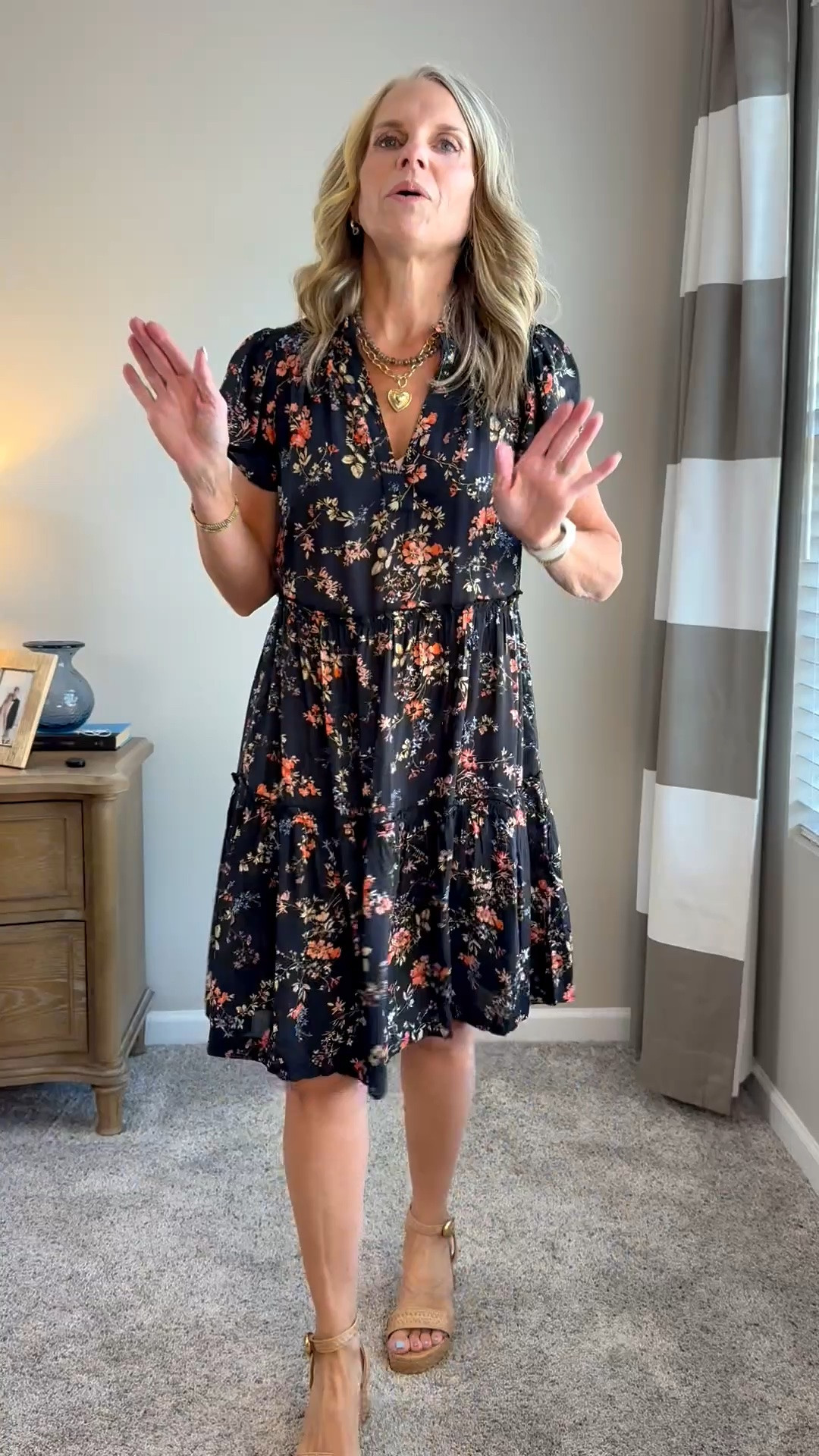 Cutie dress that could easily be layered for fall with colorful sweater or denim jackets.

#LTKdayinmylife #LTKOver40 #LTKgrwm