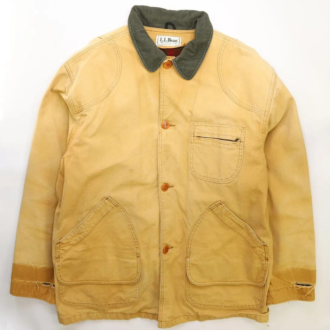 Vintage L.L. Bean Barn Chore Work Coat Jacket Size XL Tan Wool Lined - Etsy | Etsy (US)