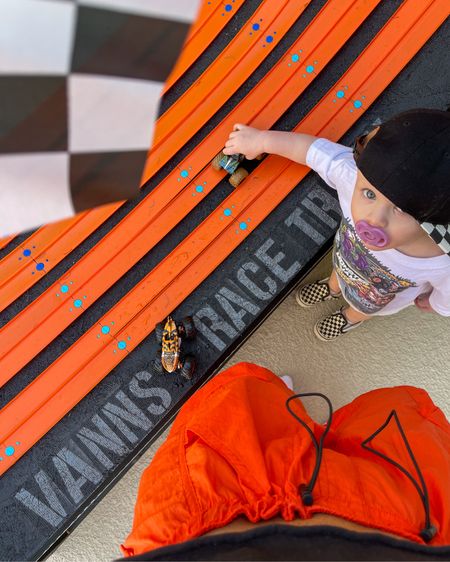 The DIY Race track we made for Vann’s Monster trucks & race cars! Journey has really loved it too 🤪!! We held races with prizes at his party and it was so so fun, The kids had a blast. 

Materials:
Plywood: 2 pieces
2x4x10 wood: 3 pieces
Glue gun
3 packs of hot wheels tracks (see link)
Black & gray spray paint
Checkered tape
Checkered flags 

Monster truck party | diy race track | DIY toys | DIY kids gifts | DIY monster truck track | hot wheels tracks | hot wheels party | monster jam party | toddler boy party themes | monster truck theme | grave digger 

#LTKkids #LTKfamily #LTKparties