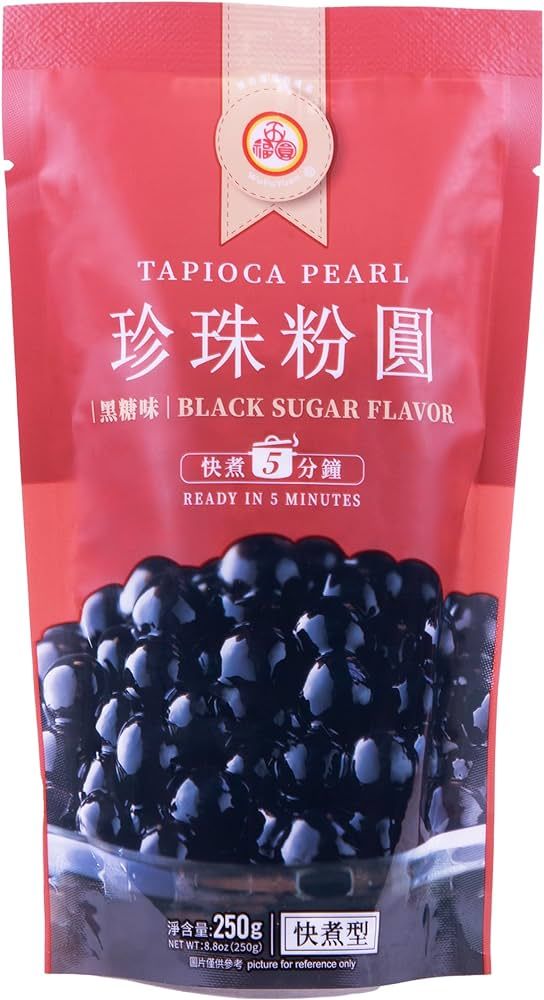 WuFuYuan Boba Tapioca Pearl, Black Sugar Flavor, Ready in 5 Minutes, 8.8 Oz. (Single Pack) | Amazon (US)