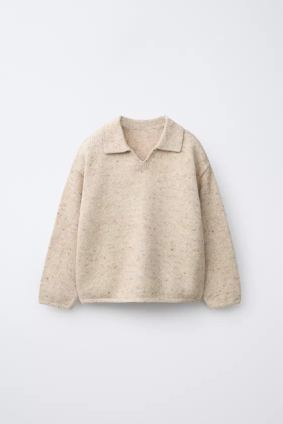 Flecked Polo Jumper | Zara UK
