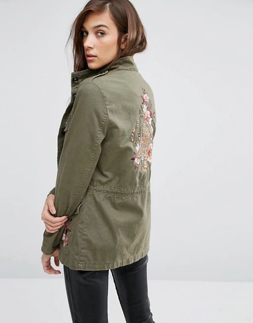 New Look Utility Jacket with Tiger Embroidered Back | ASOS US