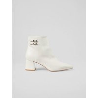Missy Cream Leather Ankle Boots, Cream | L.K. Bennett (UK)