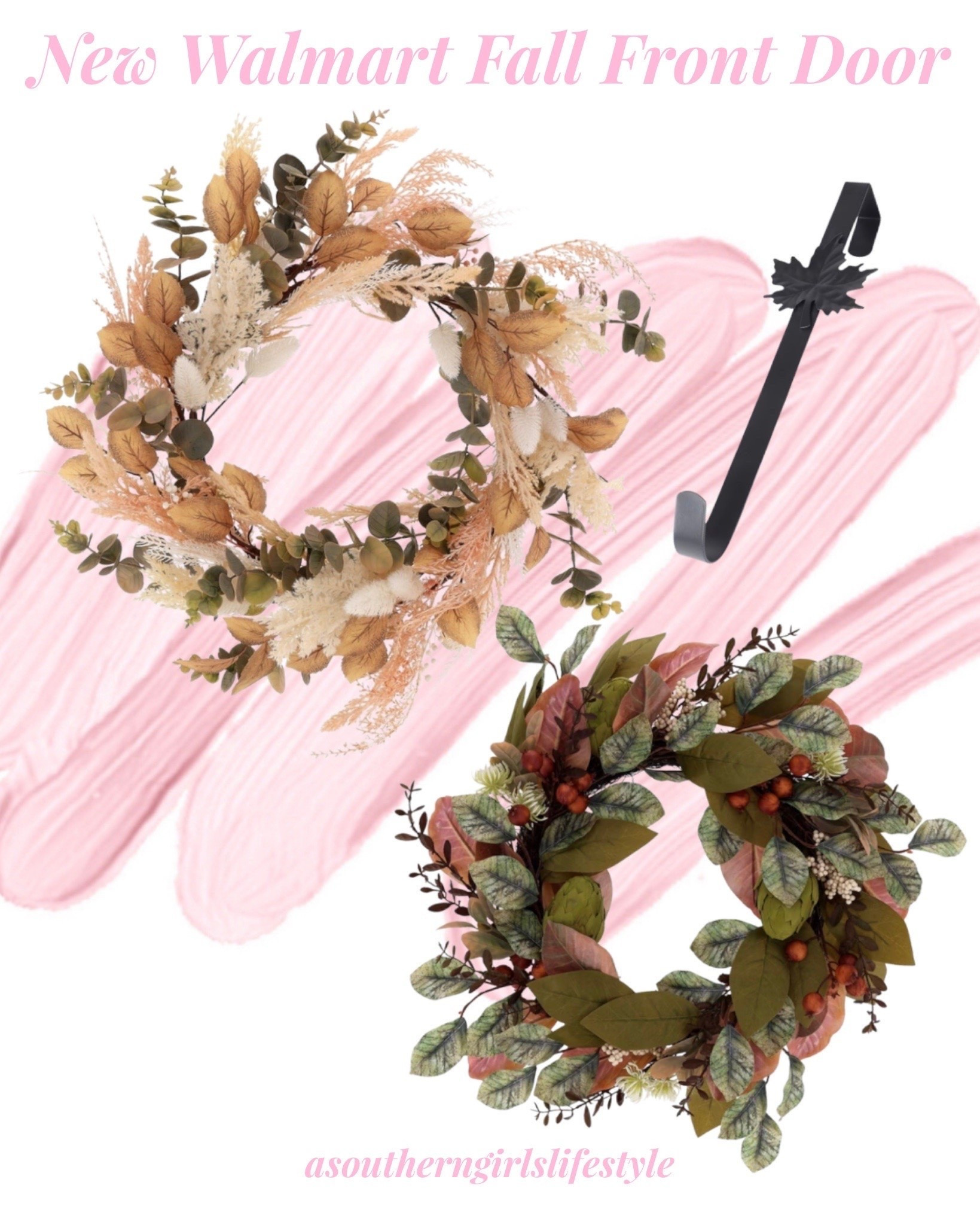 New Walmart Wreaths & Hanger for a Fall Front Door

Gold Leaves and Mixed Foliage Wreath, Brown and Cream, 22", Maple Leaf Metal Wreath Hanger, Black, 14" & Leaves with Berries Wreath, Multicolor, 22"

Fall Decor. Fall Home Decor. Cozy Home. Porch Decorations

#LTKSeasonal #LTKHome