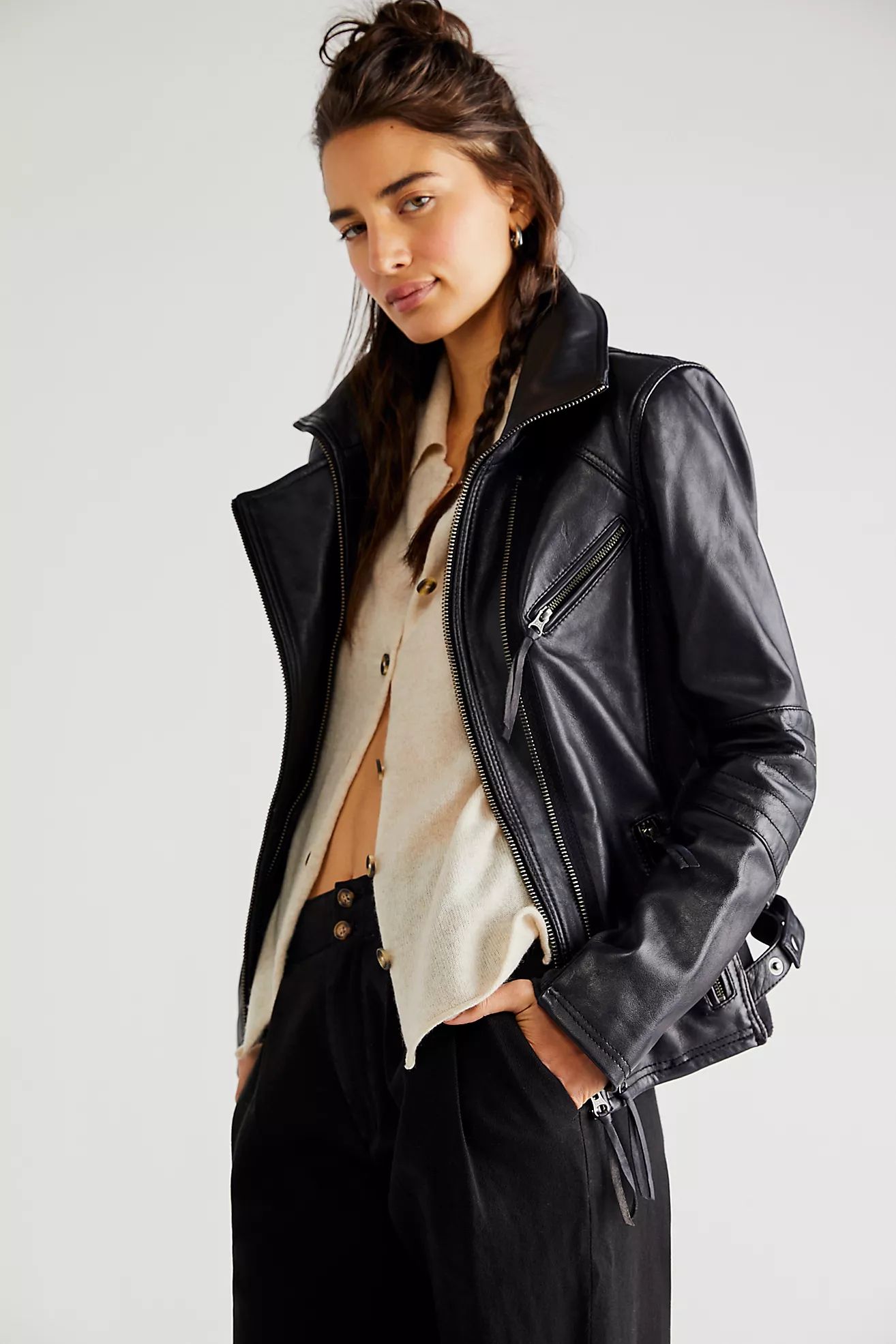 We The Free Cora Leather Jacket | Free People (Global - UK&FR Excluded)