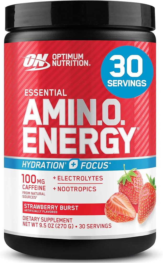 Optimum Nutrition Amino Energy Powder Plus Focus, with BCAA, Electrolytes, and Caffeine, Juicy St... | Amazon (US)