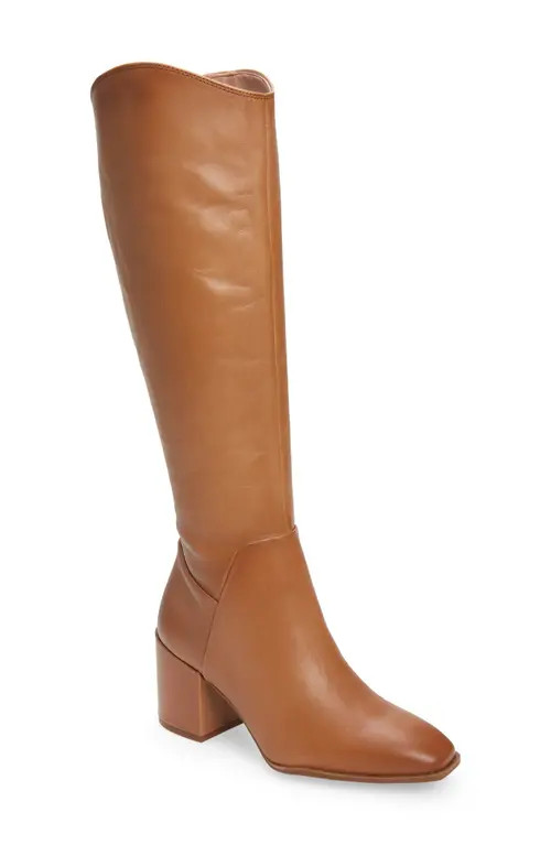 Nordstrom Valentina Tall Shaft Boot in Brown Saddle at Nordstrom, Size 7.5 | Nordstrom
