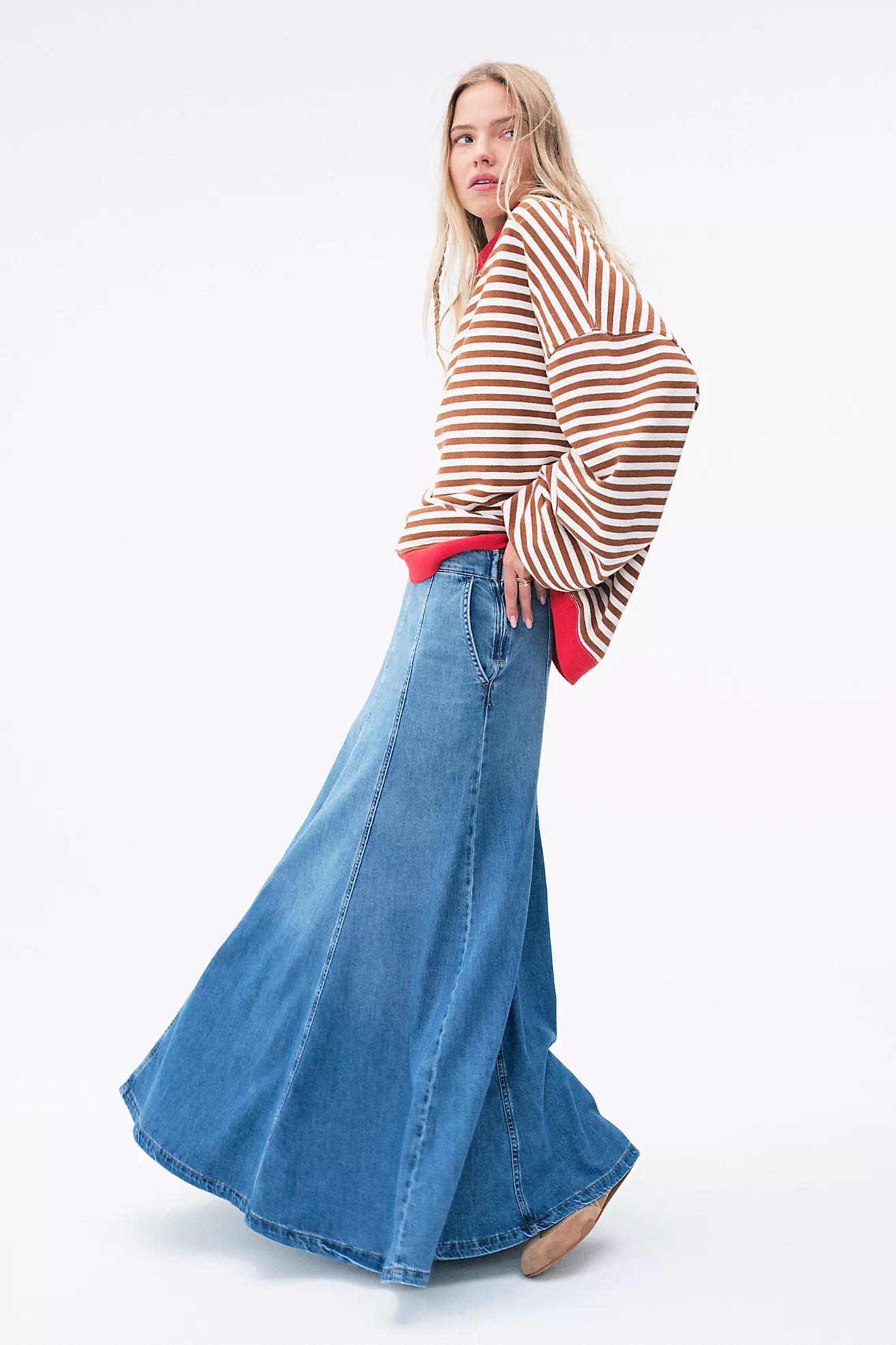 We The Free Catch The Sun Denim Maxi Skirt | Free People (Global - UK&FR Excluded)