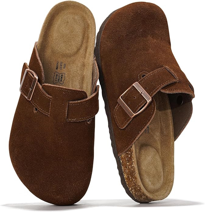 Project Cloud Genuine Leather Footbed Clogs for Women - Memory Foam Arch Support Slippers for Wom... | Amazon (US)