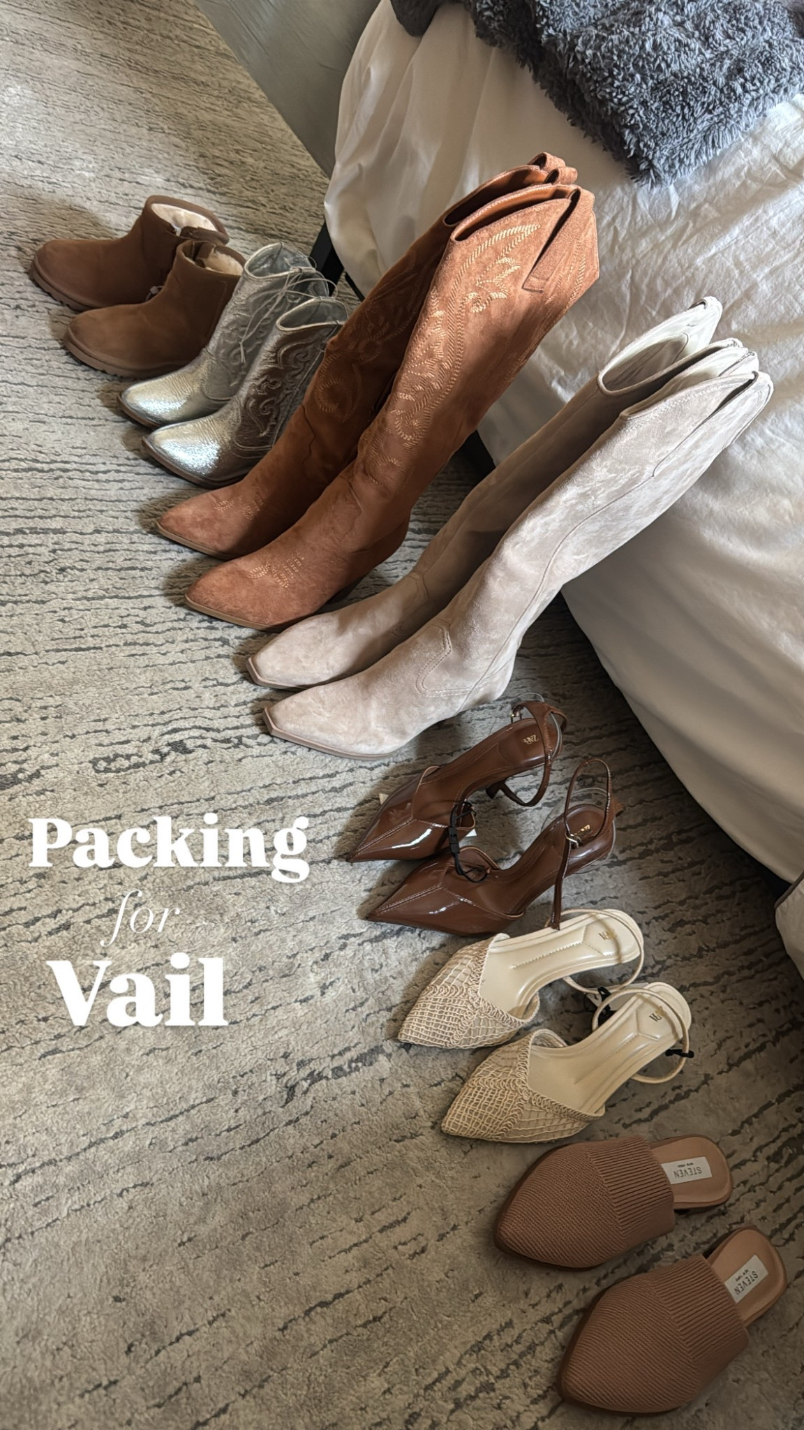 The 2 pumps are Zara the rest are linked! 
True to size 