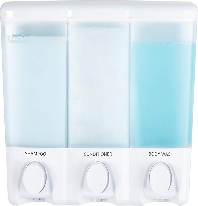 Better Living Products 72350 Clear Choice 3-Chamber Shower Dispenser, White | Amazon (US)