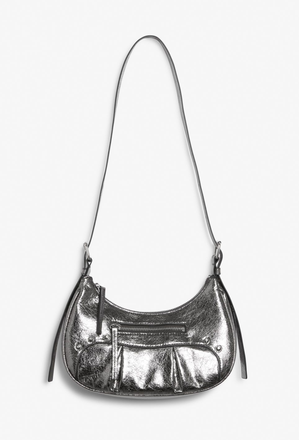 Small studded hand bag - Silver | Monki