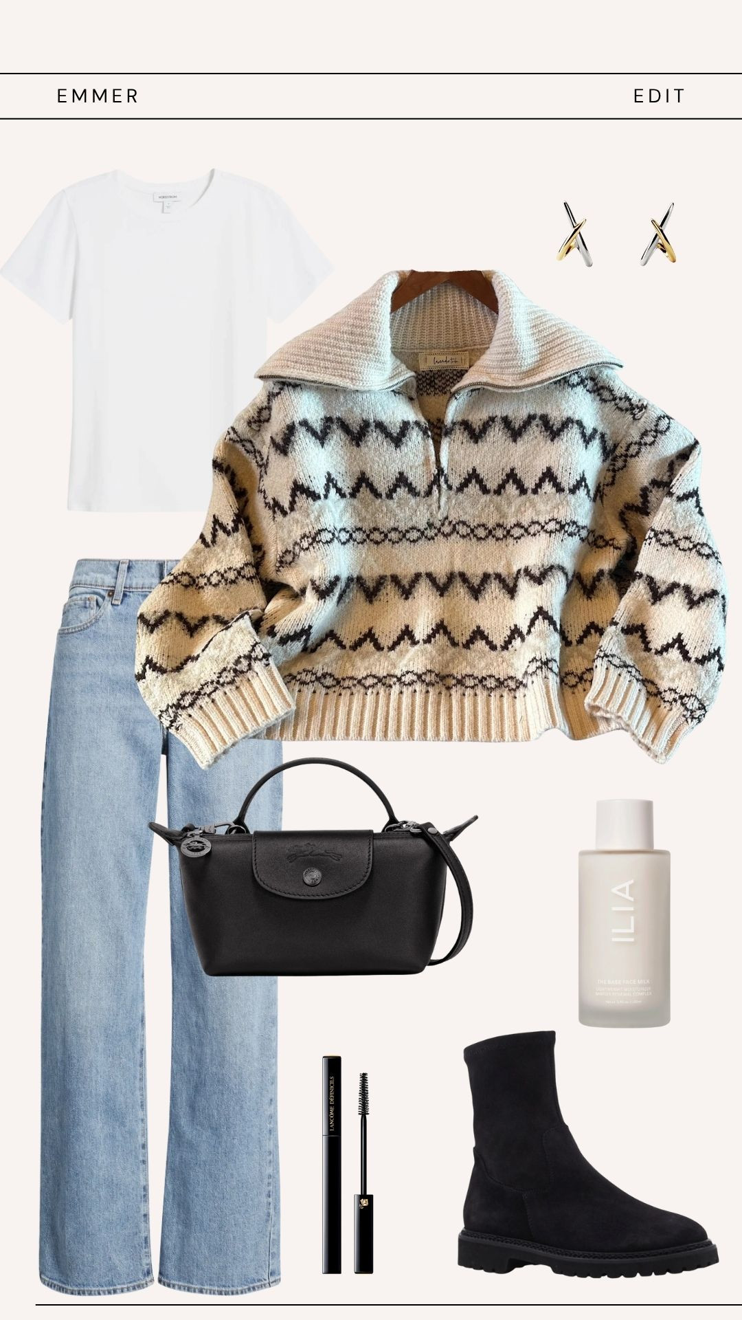fair isle sweater | boots | jeans | white tee | bag  

 

#LTKootd #LTKSeasonal